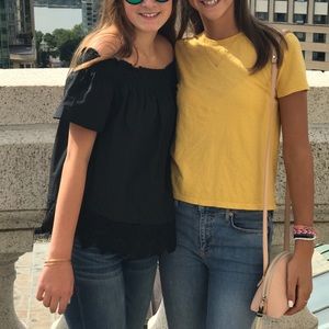 Black off the shoulder top